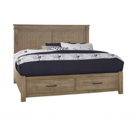 Picture of NATURAL KING MANSION BED WITH FOOTBOARD STORAGE
