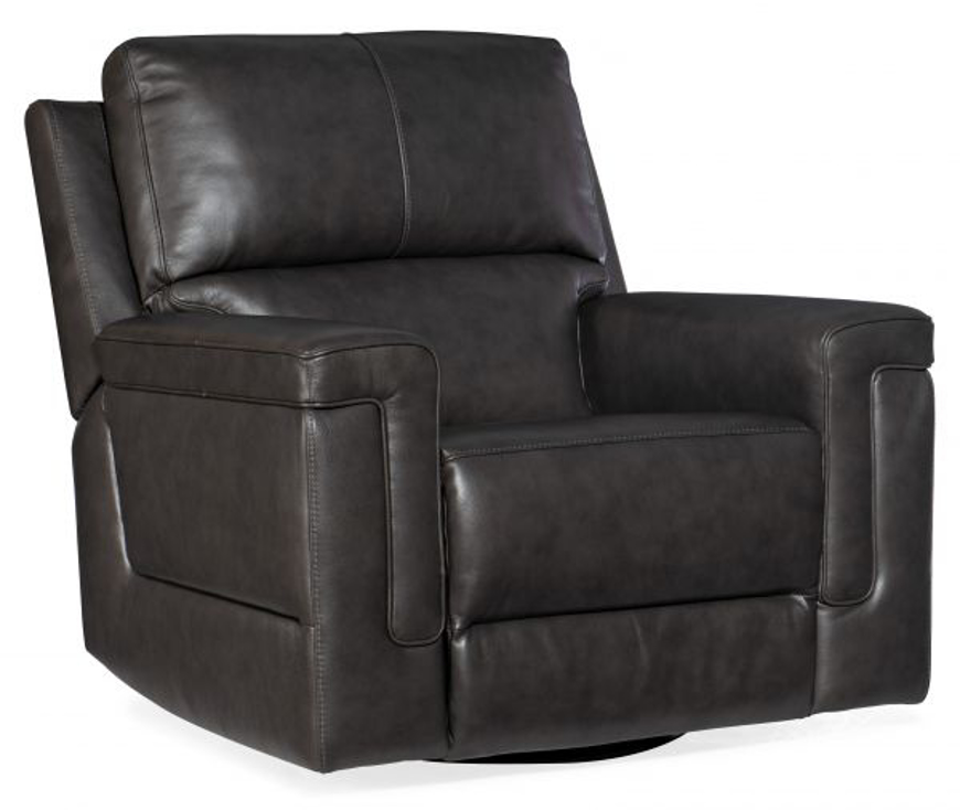 Picture of GABLE LEATHER POWER SWIVEL GLIDER WITH POWER HEADREST