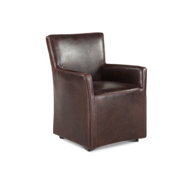 Picture of PEABODY BROWN LEATHER WHEELED ARMCHAIR