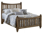 Picture of MAPLE SYRUP QUEEN SLAT POSTER BED WITH SLAT POSTER FOOTBOARD