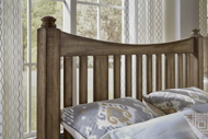 Picture of MAPLE SYRUP QUEEN SLAT POSTER BED WITH SLAT POSTER FOOTBOARD