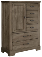 Picture of STONE GREY STANDING CHEST 6 DRAWERS WITH 1 DOOR