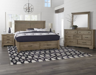 Picture of STONE GREY QUEEN MANSION BED WITH FOOTBOARD STORAGE