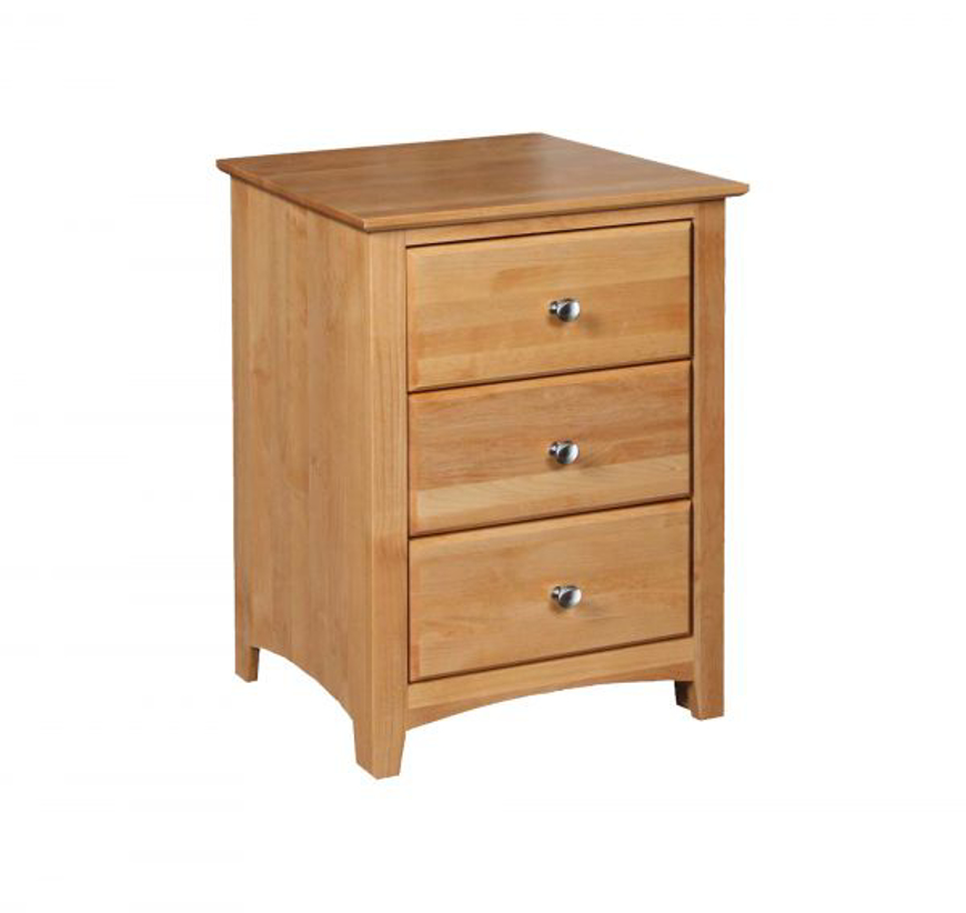 Picture of SHAKER 3 DRAWER WIDE NIGHTSTAND