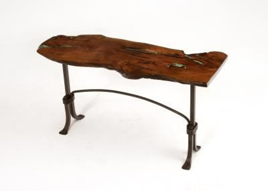 Picture of STEEL TRADITIONS SOFA TABLE WITH TURQUOISE INLAY
