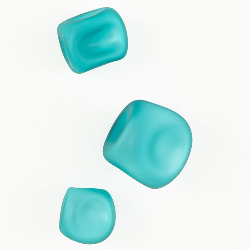 Picture of FROSTED TURQUOISE WALL ROCKS - SET OF 3